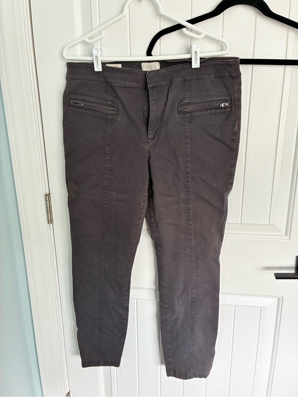 LOFT charcoal gray ankle trousers